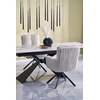 LUCIANO extension table, baltas marble / juodas