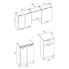 MARIJA 200 kitchen set, cremona oak / cashmere