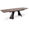 MARVIN extension table, top - maroon marble, legs - juodas