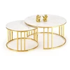 MERCURY 3 set of 2 c. tables, baltas marble / auksinis