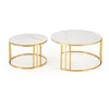 MERCURY 3 set of 2 c. tables, baltas marble / auksinis