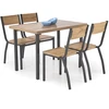 MILTON table + 4 chairs color: natural / juodas