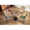 OLMO round table, walnut / juodas