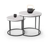 OREO set of two c. tables - baltas marble / juodas