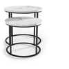 OREO set of two c. tables - baltas marble / juodas