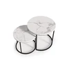 OREO set of two c. tables - baltas marble / juodas