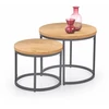 OREO set of two c. tables - golden oak / juodas