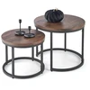 OREO set of two coffee tables, walnut / juodas