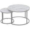 PAOLA 2 set of two coffee tables, marble / sidabrinis