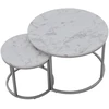 PAOLA 2 set of two coffee tables, marble / sidabrinis