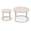 PAOLA set of 2 c. tables, travertine / cashmere