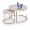 PAOLA set of 2 c. tables, travertine / cashmere