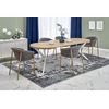 PERONI extension table, auksinis oak / baltas