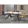 PERONI extension table, baltas marble / juodas