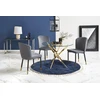 RAYMOND table, color: glass - transparent, legs - auksinis
