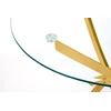 RAYMOND table, color: glass - transparent, legs - auksinis