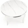 REGINALD table, color: top - baltas marble, legs - sidabrinis