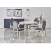 REGINALD table, color: top - baltas marble, legs - sidabrinis