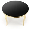 REGINALD_2 table, color: top - juodas glass, legs - auksinis