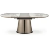 ROBINSON extension table, beige marble / cappuccino / juodas