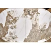 ROBINSON extension table, beige marble / cappuccino / juodas