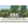 ROCCA garden set (sofa + 2 chairs + coffee table), dark pilkas / light pilkas