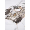 ROSA coffee table, baltas marble / pilkas marble / auksinis