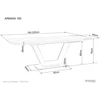 Signal Meble Valgomojo stalas ARMANI CERAMIC, 160 x 90 cm, balta/juoda