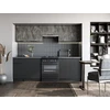 TAMARA 240 kitchen set, color: front - pilkas marble / juodas, body – carbon wood, worktop – pilkas