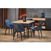 TIAGO SQUARE extensions table, craft oak / juodas