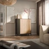 Cama Meble Komoda - Cama MERCI 100 x 40 x 129 cm Juoda/Amatininkų ąžuolas