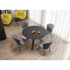 VERTIGO extension table, color: top - juodas marble, legs - juodas