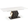 VINCENZO table baltas marble, leg juodas/auksinis