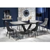 VINSTON extension table, color: top - dark pilkas / juodas, legs - juodas
