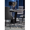 VINSTON extension table, color: top - dark pilkas / juodas, legs - juodas