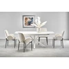 VIVALDI extension table baltas marble, leg baltas