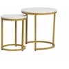 Signal Meble Kavos staliukų rinkinys SIGNAL HOLA Baltas MARBLE/Gold