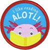KNYGA Pawprint Family I Like Reading Alotl Sew On Patch
