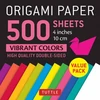KNYGA Bookshop Origami Paper 500 sheets Vibrant Colors 4 (10 cm)