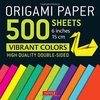 KNYGA Bookshop Origami Paper 500 sheets Vibrant Colors 6" (15 cm)