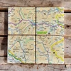 KNYGA Bookshop OS Map Ceramic Four Coaster Set - Yorkshire Dales National Park