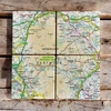 KNYGA Bookshop OS Map Ceramic Four Coaster Set - Dartmoor National Park