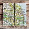 KNYGA Bookshop OS Map Ceramic Four Coaster Set - The Broads