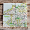 KNYGA Bookshop OS Map Ceramic Four Coaster Set - Pembrokeshire Coast National Park