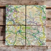 KNYGA Bookshop OS Map Ceramic Four Coaster Set - Peak District National Park