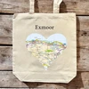 KNYGA Bookshop OS Map Premium Canvas Tote Bag - Exmoor National Park