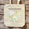 KNYGA Bookshop OS Map Premium Canvas Tote Bag - Northumberland National Park