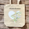 KNYGA Bookshop OS Map Premium Canvas Tote Bag - Pembrokeshire Coast National Park