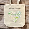 KNYGA Bookshop OS Map Premium Canvas Tote Bag - Brecon Beacons National Park