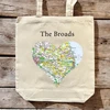 KNYGA Bookshop OS Map Premium Canvas Tote Bag - The Broads